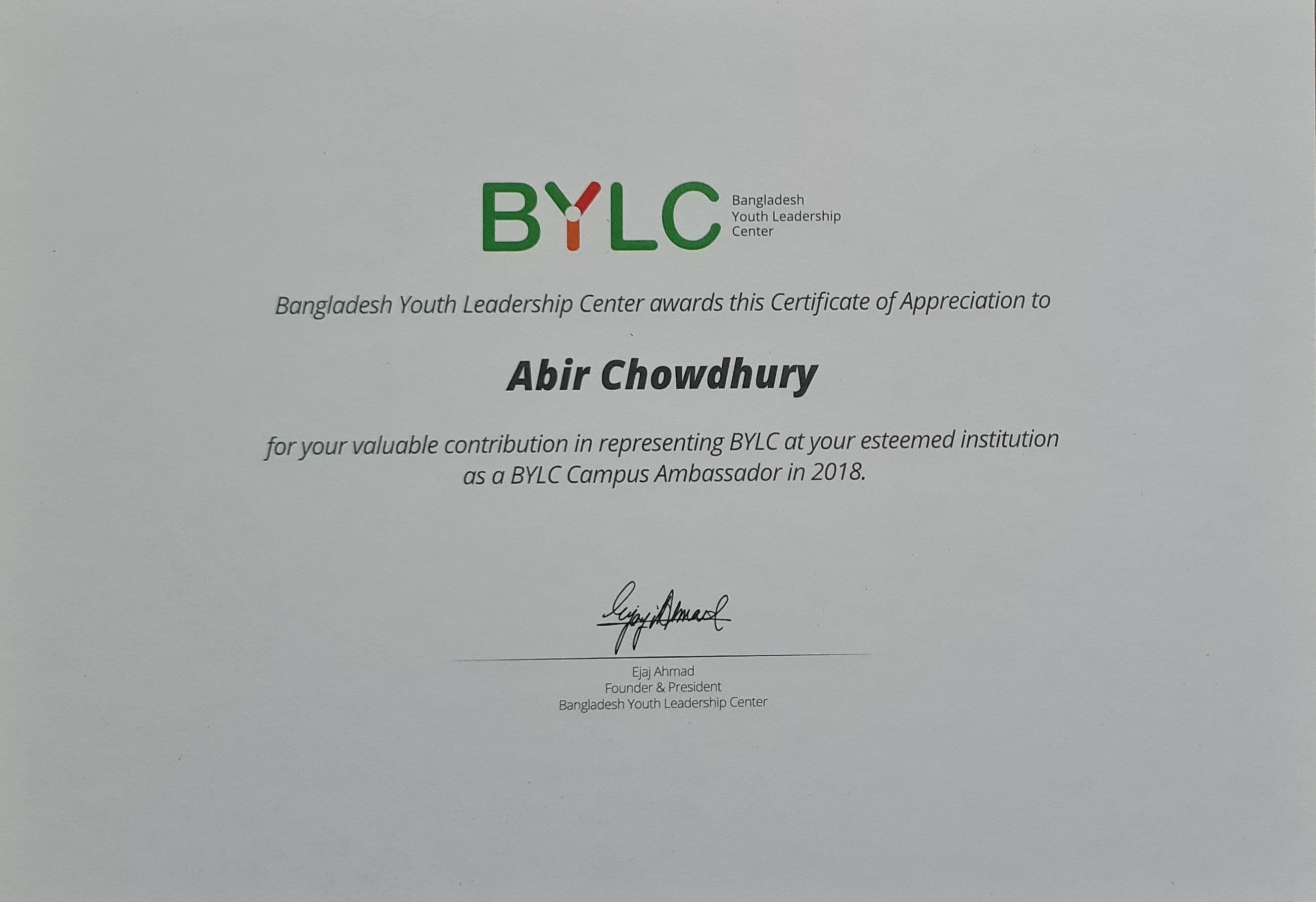BYLC Campus Ambassador 2018 cover image
