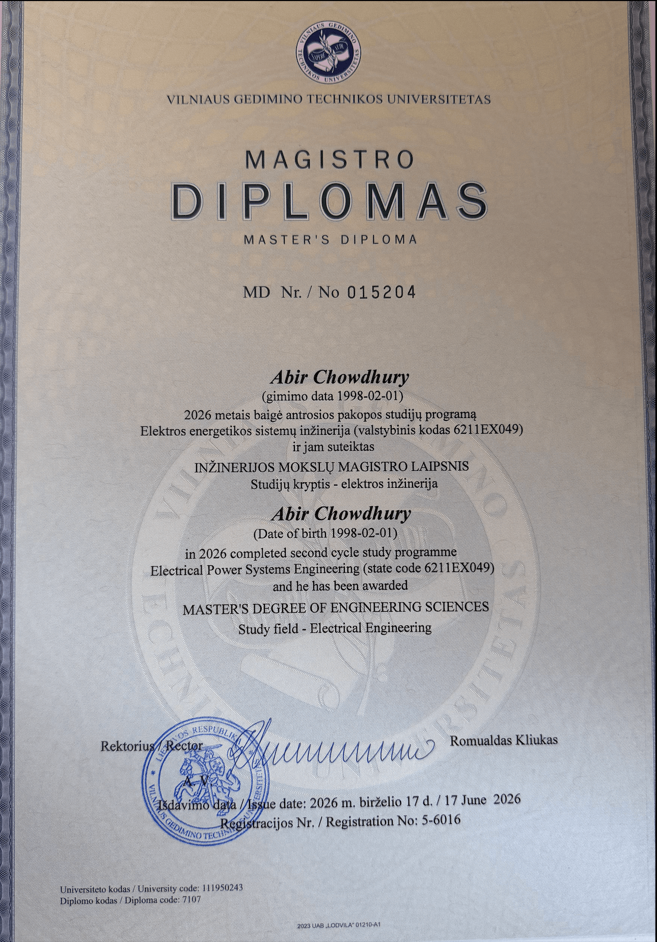 Master of Engineering Sciences (M.Eng.) in Electrical Power Systems Engineering cover image